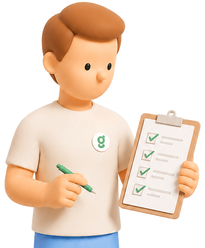 Man reviewing coverage checklist
